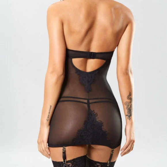 Ann Summers Bonnie Cami Suspenders Black Size Medium - 12 / 14 - Picture 2 of 16